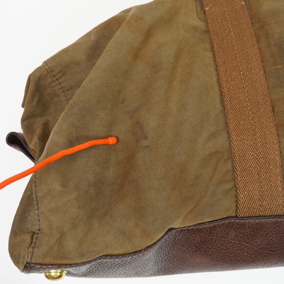 J.Crew Abingdon Weekender Duffle Bag Waxed Canvas Leather Brown / olive green - Picture 12 of 16